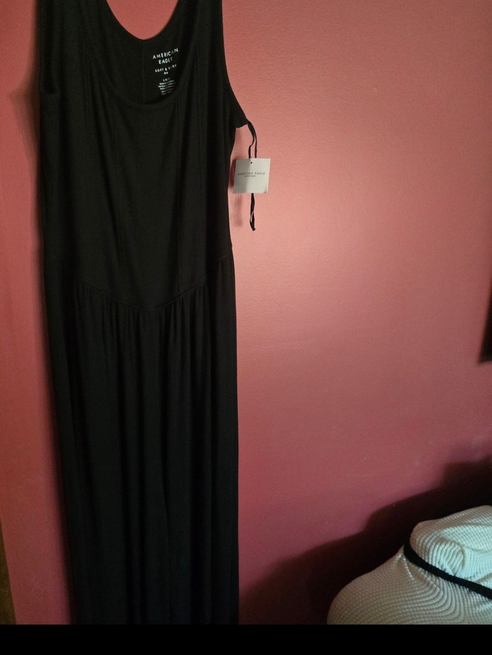American Eagle Outfitters Black Ribbed Jumpsuit Large - Picture 3 of 5